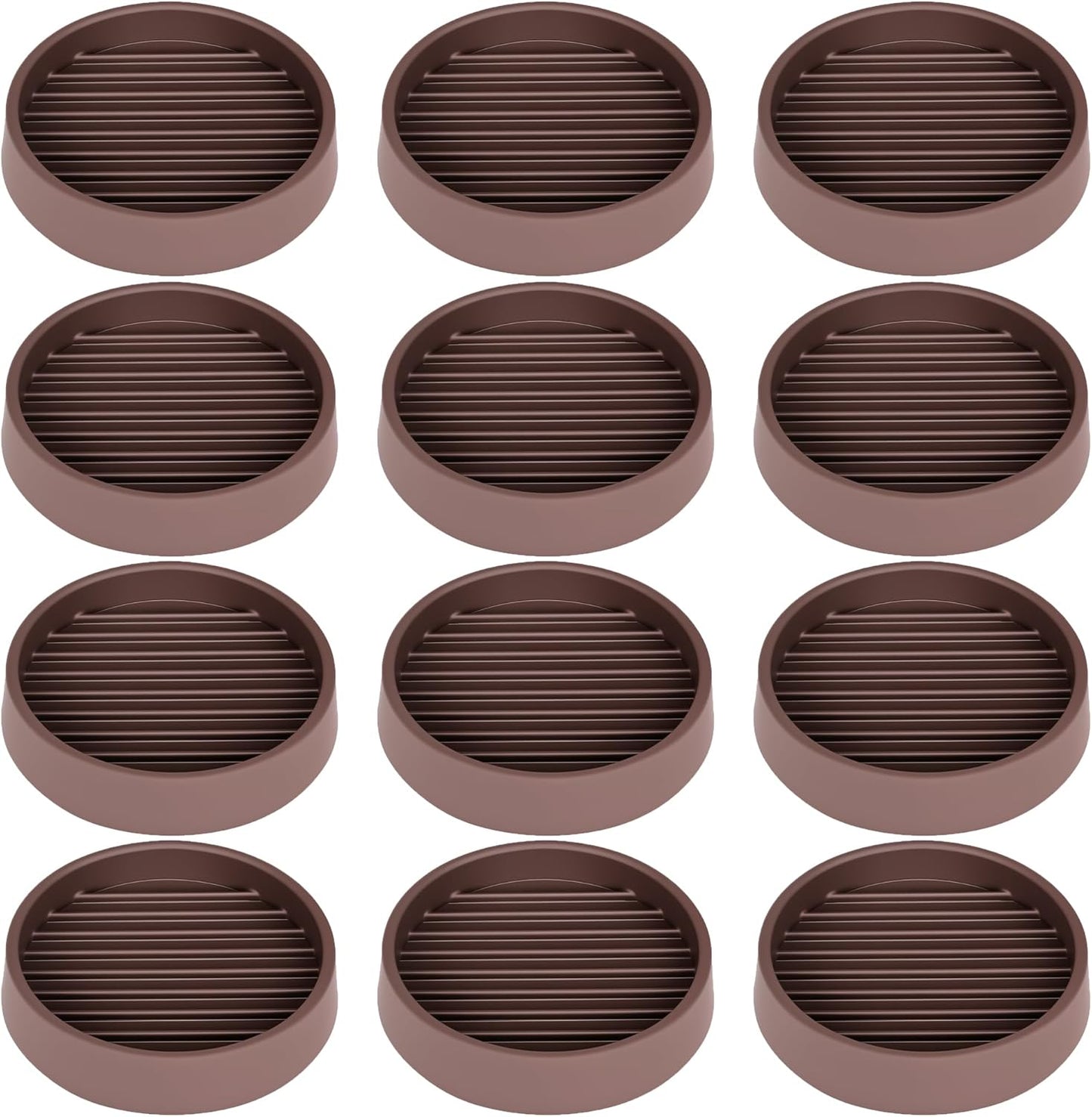 Non Slip Furniture Pads, 2.5” Round Rubber Caster Cups, 12 Pcs Furniture Coasters, Anti-Slip
