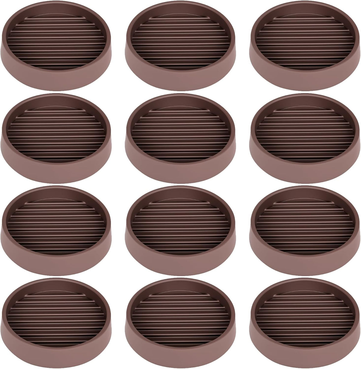 Non Slip Furniture Pads, 2.5” Round Rubber Caster Cups, 12 Pcs Furniture Coasters, Anti-Slip
