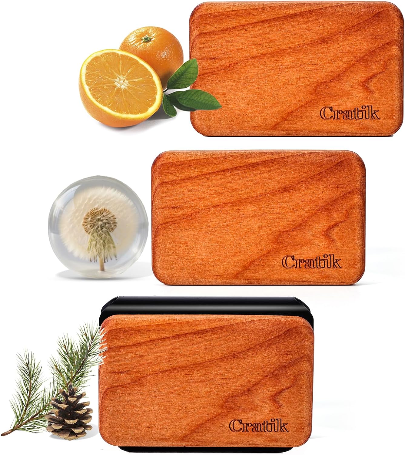 Car Air Freshener - Wood Air Freshener - Car Odor Eliminator for Visor Clip-Variety Scent Refill