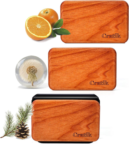 Car Air Freshener - Wood Air Freshener - Car Odor Eliminator for Visor Clip-Variety Scent Refill