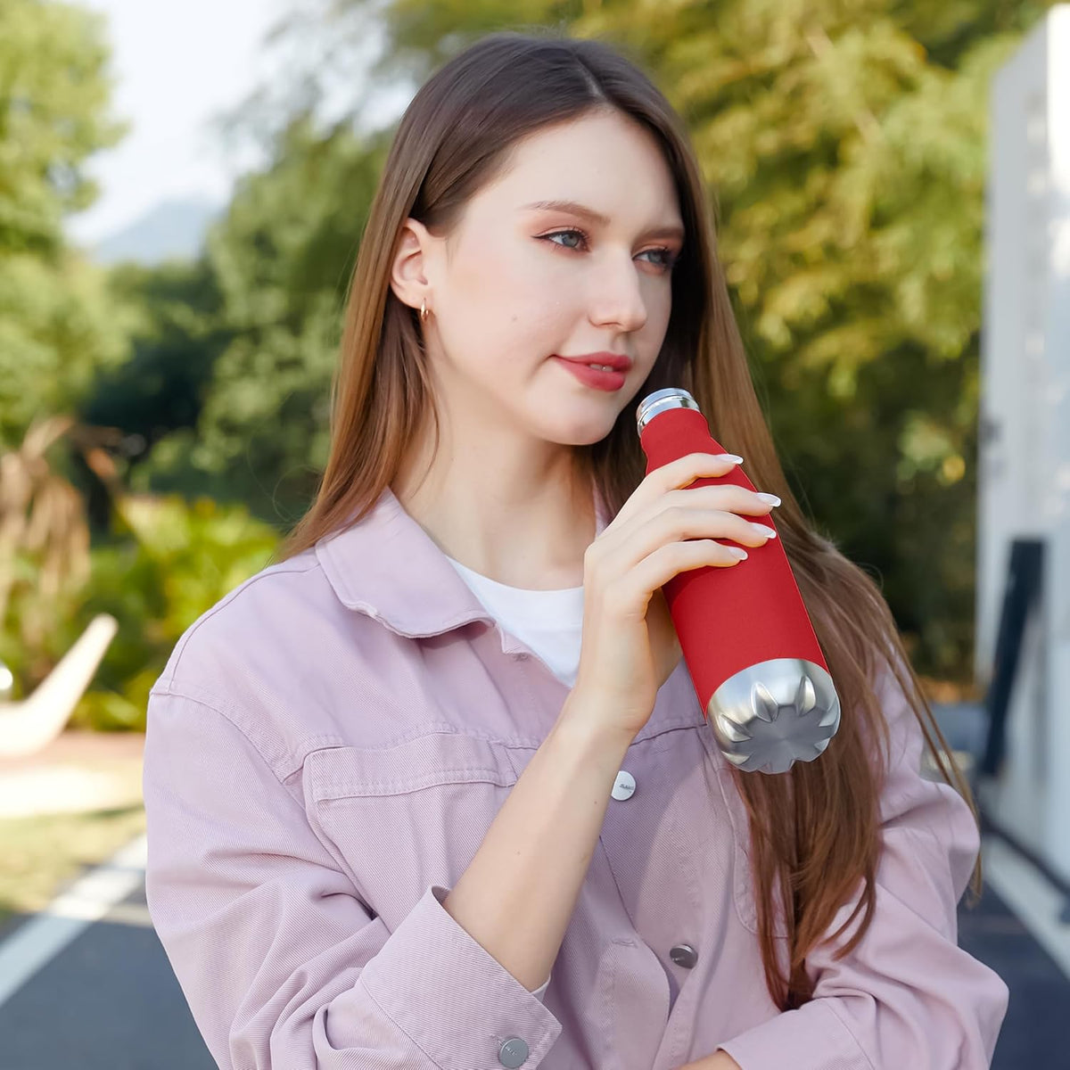 MEWAY 17oz Sport Water Bottle 8 Pack Vacuum Insulated Stainless Steel Leak-Proof Double Wall Cola