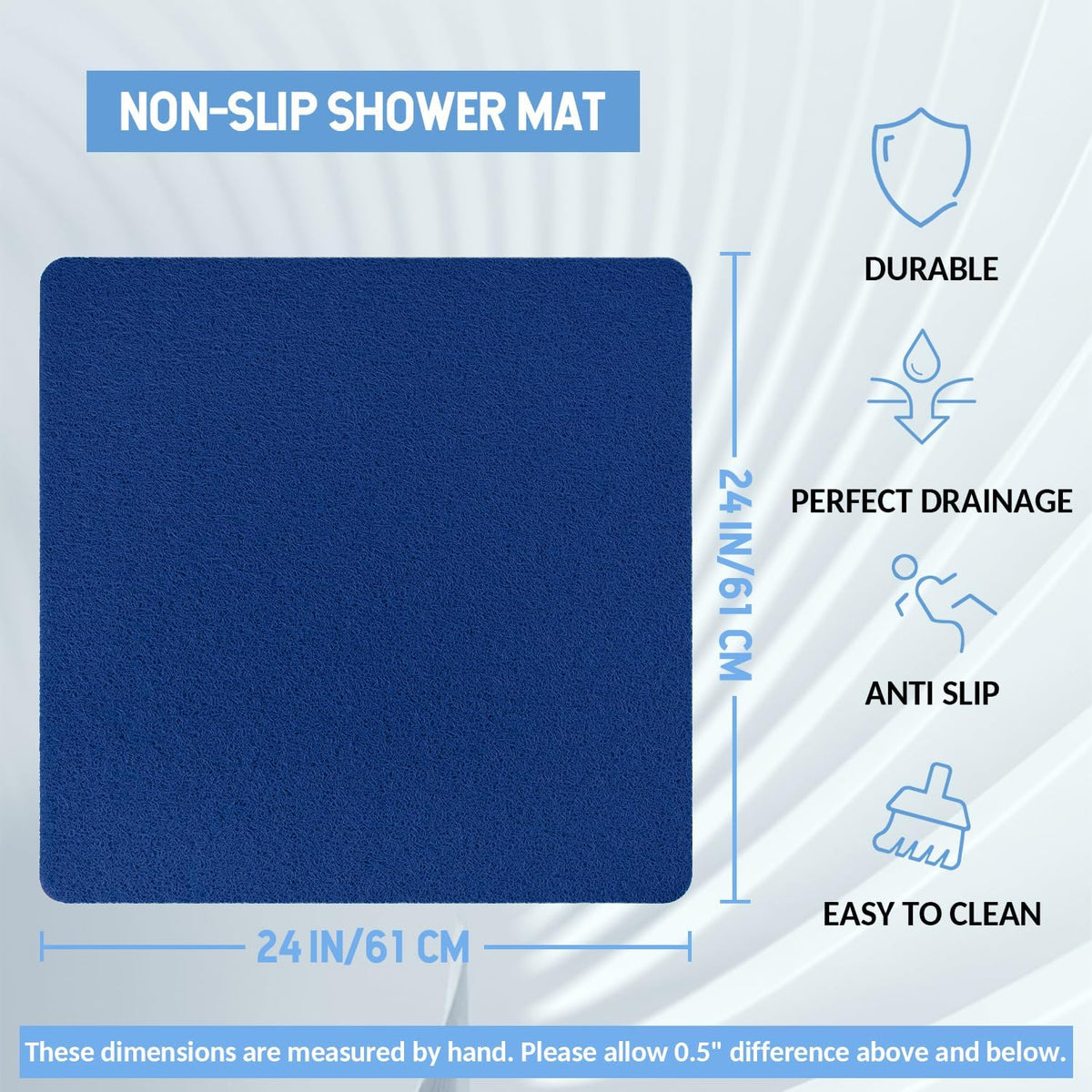 Non-Slip Bathtub Mat, Anti Slip Shower Mat, Fast Drying Bathtub Mats, Foot Scrubber Mat, Anti Slip