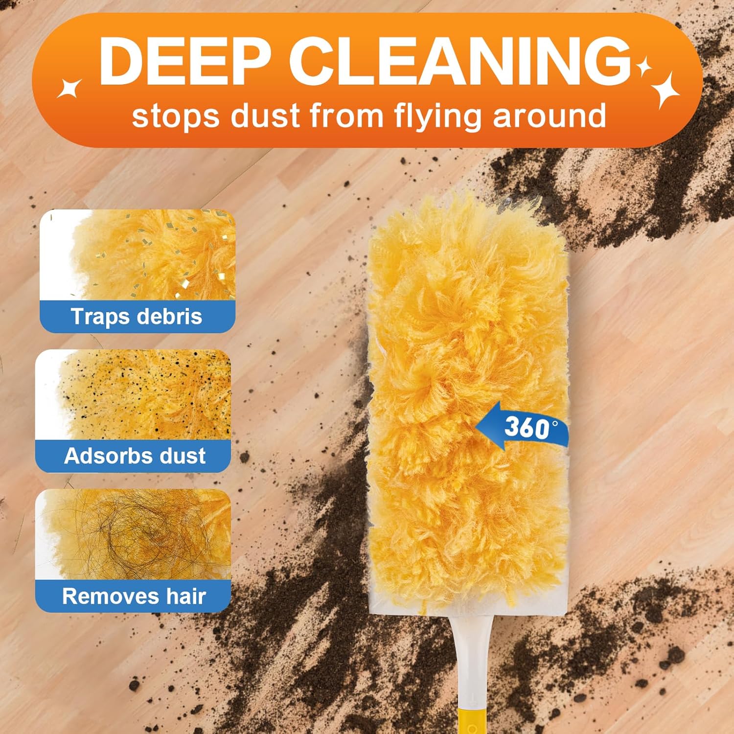Heavy Duty Duster Refills, Disposable Dusters Kit for Cleaning Dusting Furniture Blind Ceiling Fan