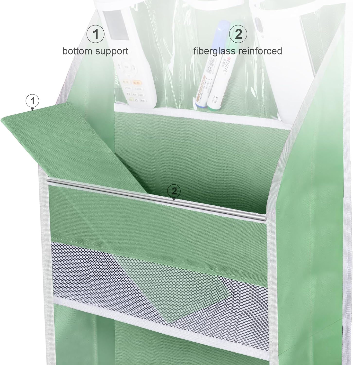 Univivi 6-Shelf Over Door Hanging Organizer Fabric Baby Door Storage with 5 Large Pockets and 3