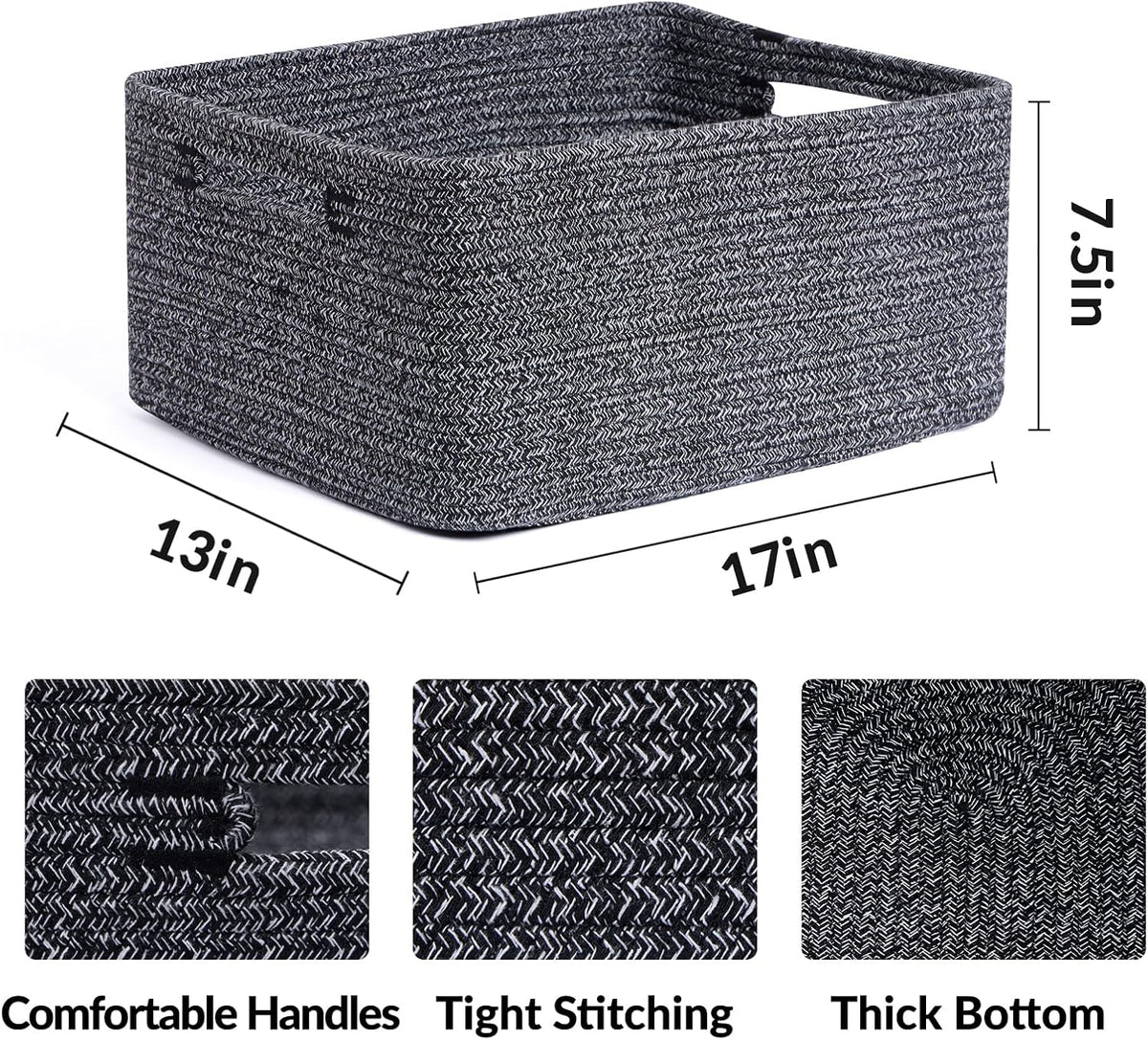 Large Storage Baskets for Shelves, Closet Organizers Bins for Clothes Blanket Towels, Baby Nursery