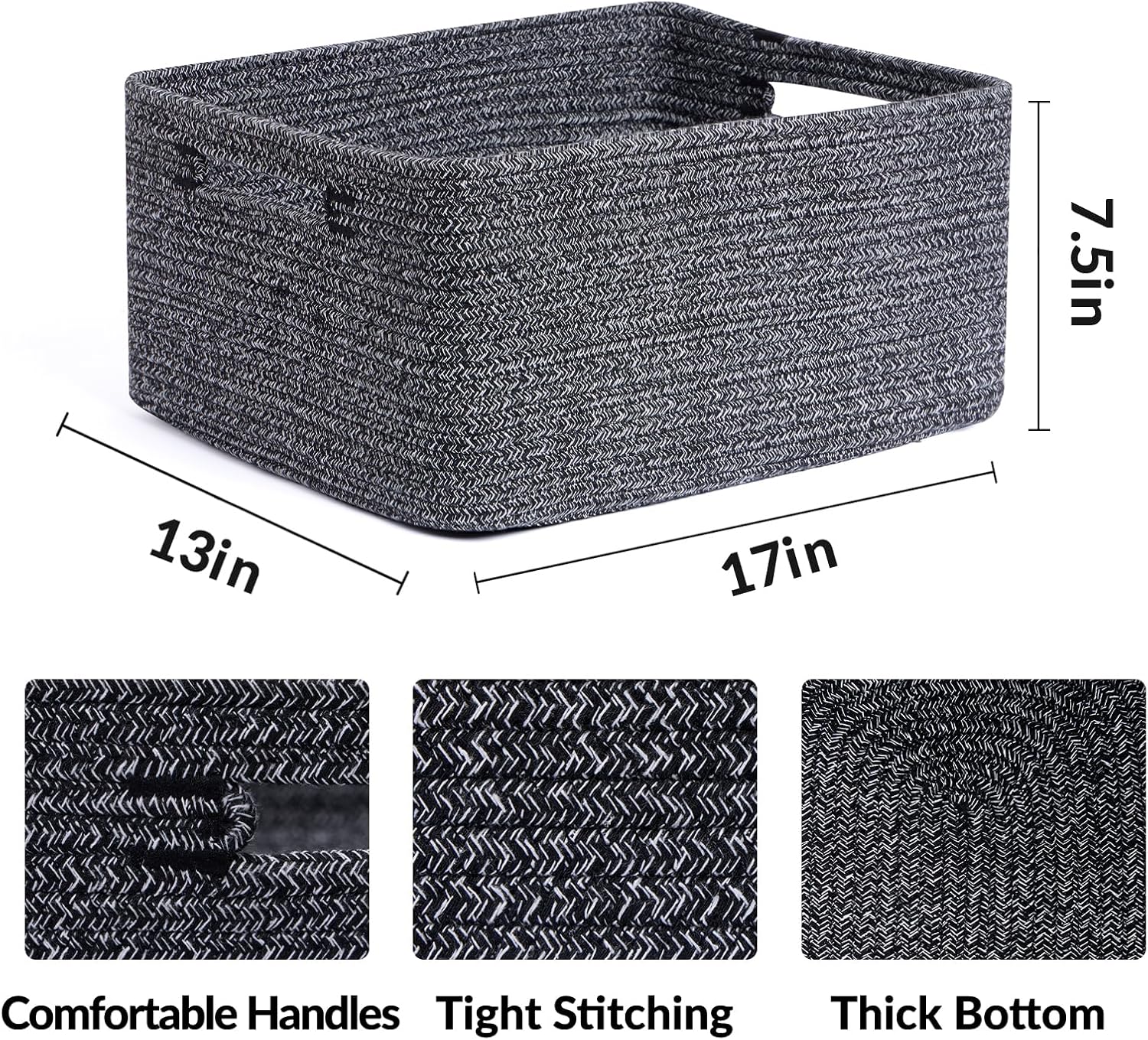 Large Storage Baskets for Shelves, Closet Organizers Bins for Clothes Blanket Towels, Baby Nursery