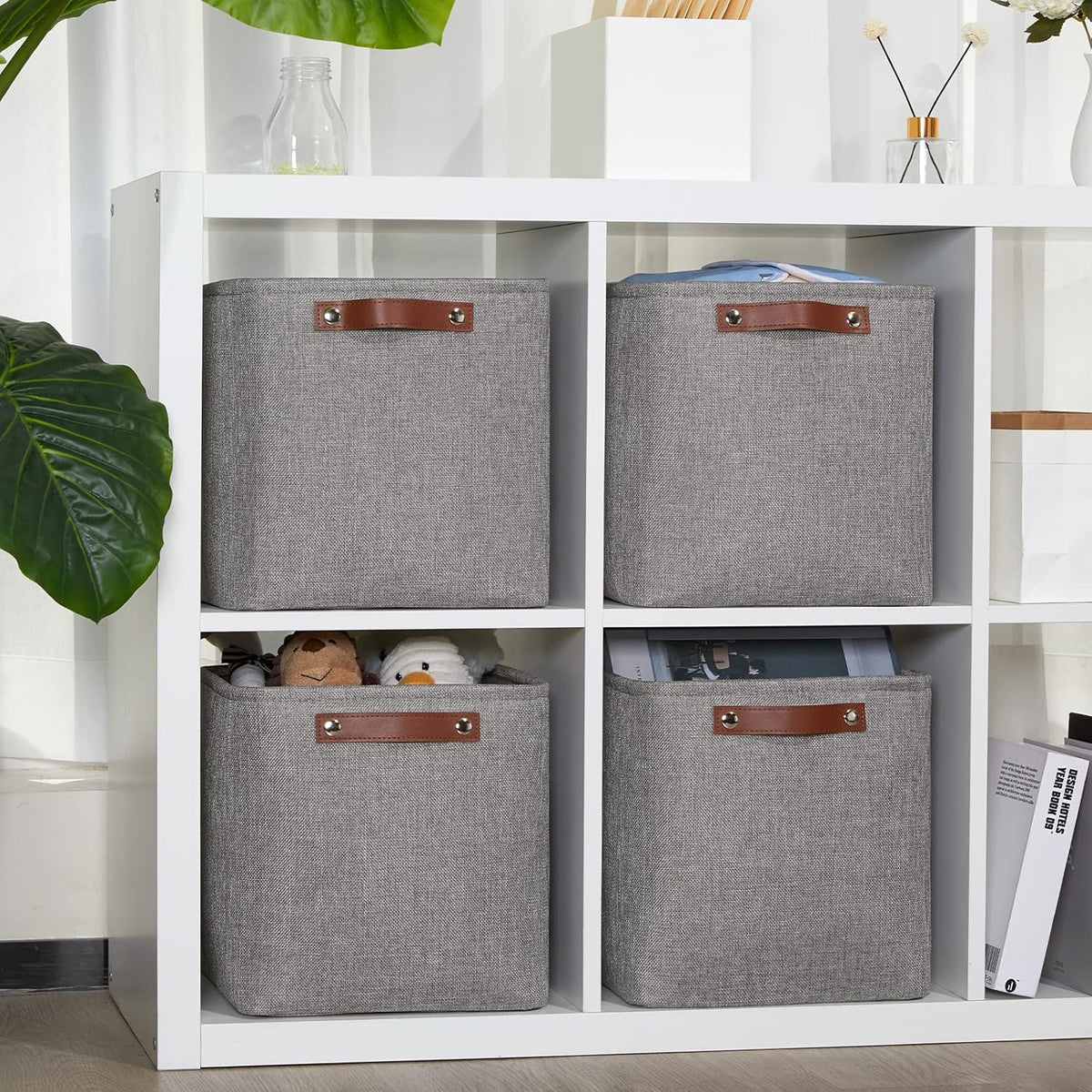 DULLEMELO Square Storage Cubes Baskets for Gifts Empty, 11 inch Cube Stroage Bins Linen Closet