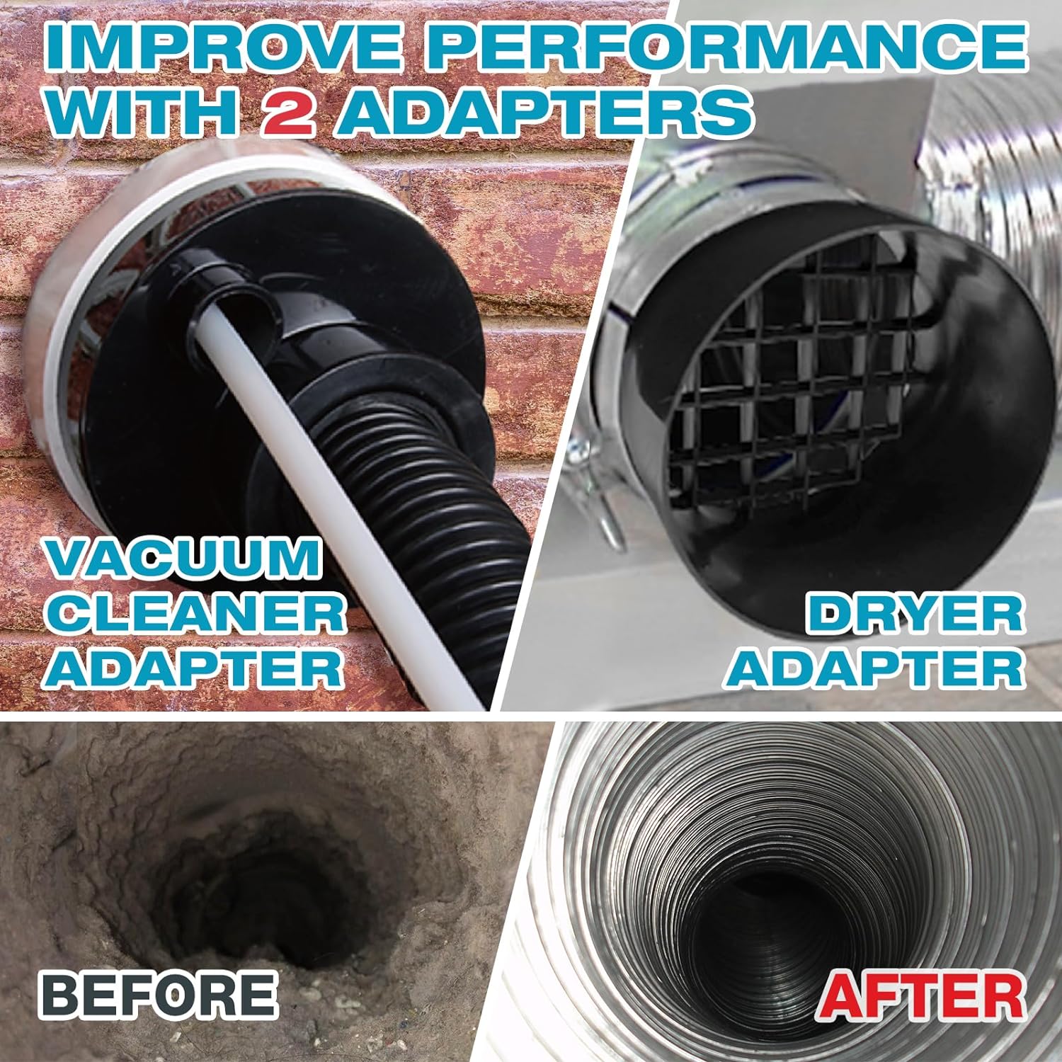 Sealegend 47-Pieces 33-Feet Dryer Vent Cleaner Kit, Dryer Cleaning Tools, Include Omnidirectional