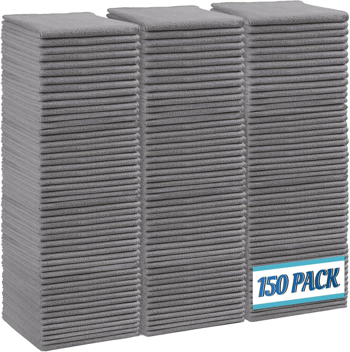 HOMEXCEL Grey Microfiber Cleaning Cloth,150 Pack Cleaning Rags, Cleaning Towels,11.5"X11.5" Shop