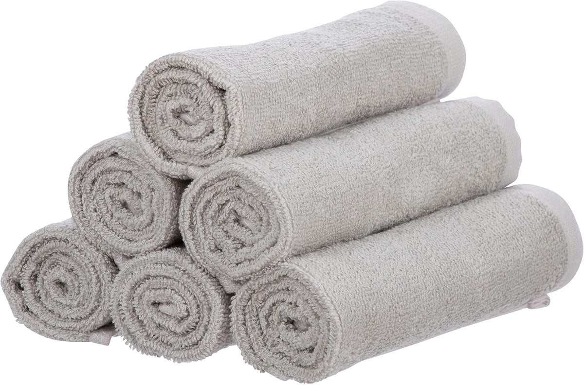 Superio Cotton Terry Washcloths Grey Towels 100% Cotton Cleaning Cloth 16" Rags Wash Clothes for