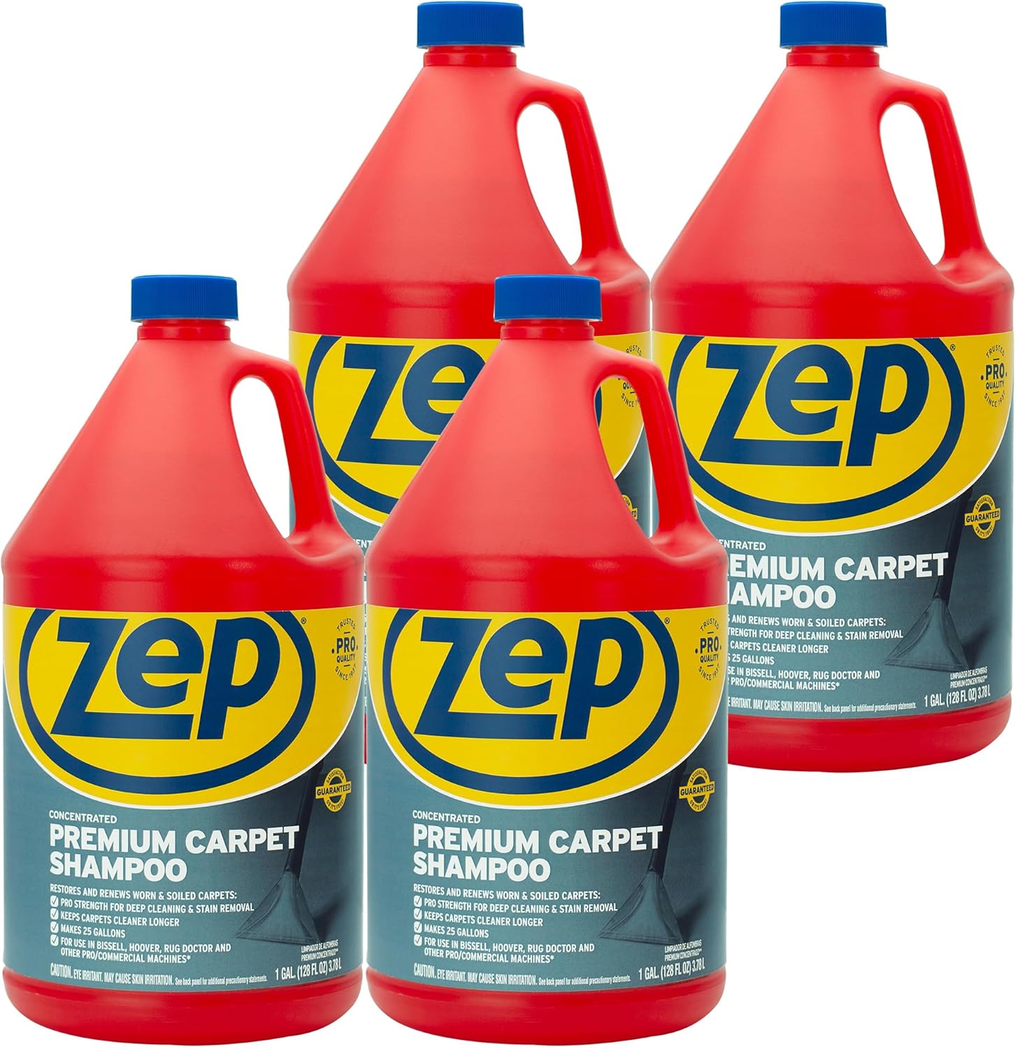 Zep Premium Carpet Shampoo - 1 Gal (Case of 4) - ZUPXC128 - Deep Cleaning and Stain Removal, For