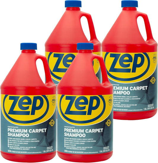 Zep Premium Carpet Shampoo - 1 Gal (Case of 4) - ZUPXC128 - Deep Cleaning and Stain Removal, For