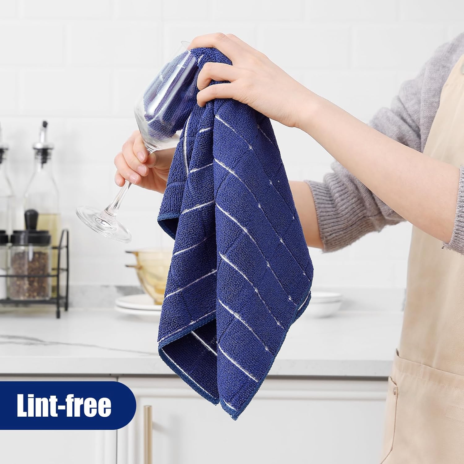Homaxy Microfiber Kitchen Towels and Dishcloths Set, 12 Pack Soft and Absorbent Dish Hand Towels