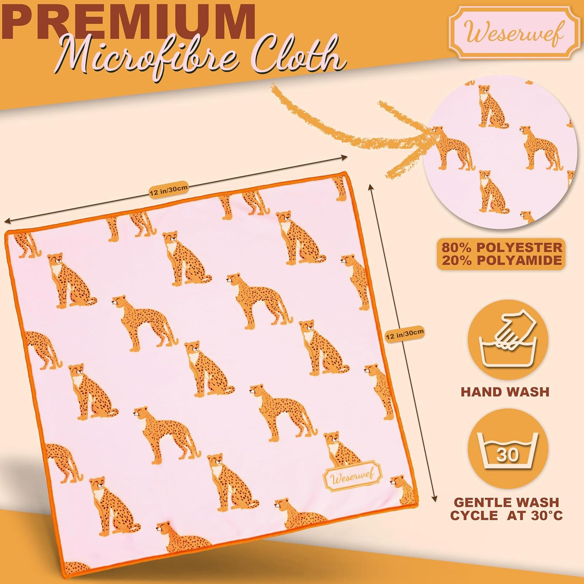 WESERWEF Design Microfiber Glasses Cleaning Cloth – Premium Cleaning Cloth for Eyeglasses, Screens