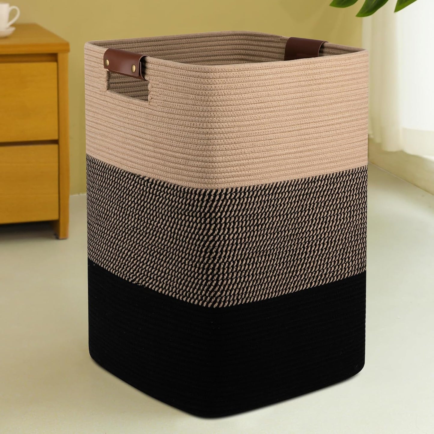 Laundry Hamper 96L Extra Large Laundry Basket, Woven Blanket Basket, Cotton Woven Storage Hamper