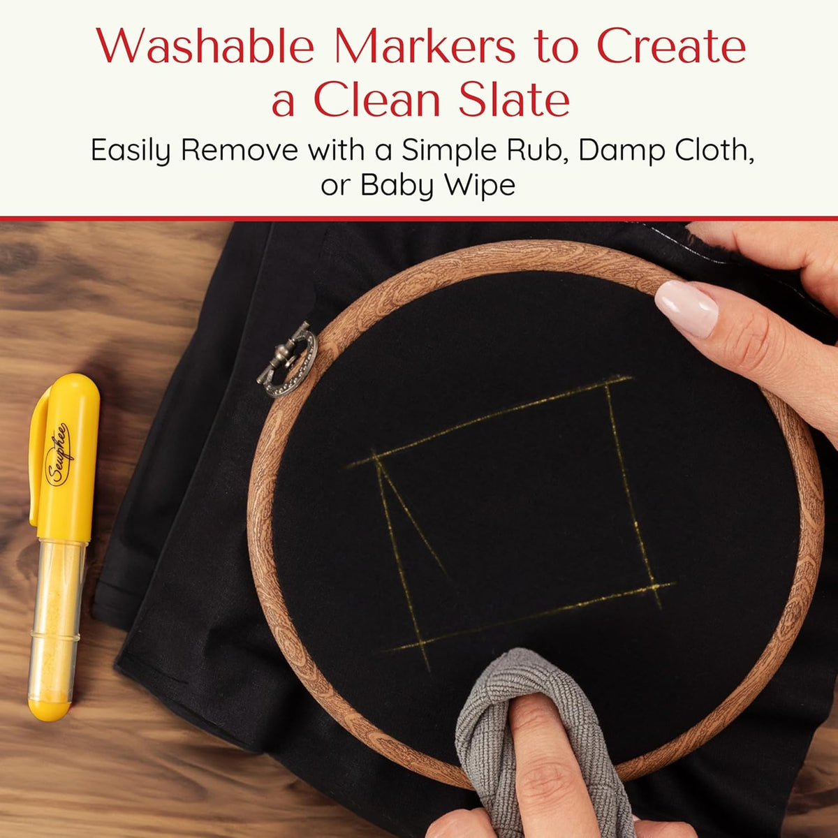 Fabric Markers for Sewing ??Ergonomic Tailors Chalk Pen with Improved Dosing Wheel for Sharp Lines