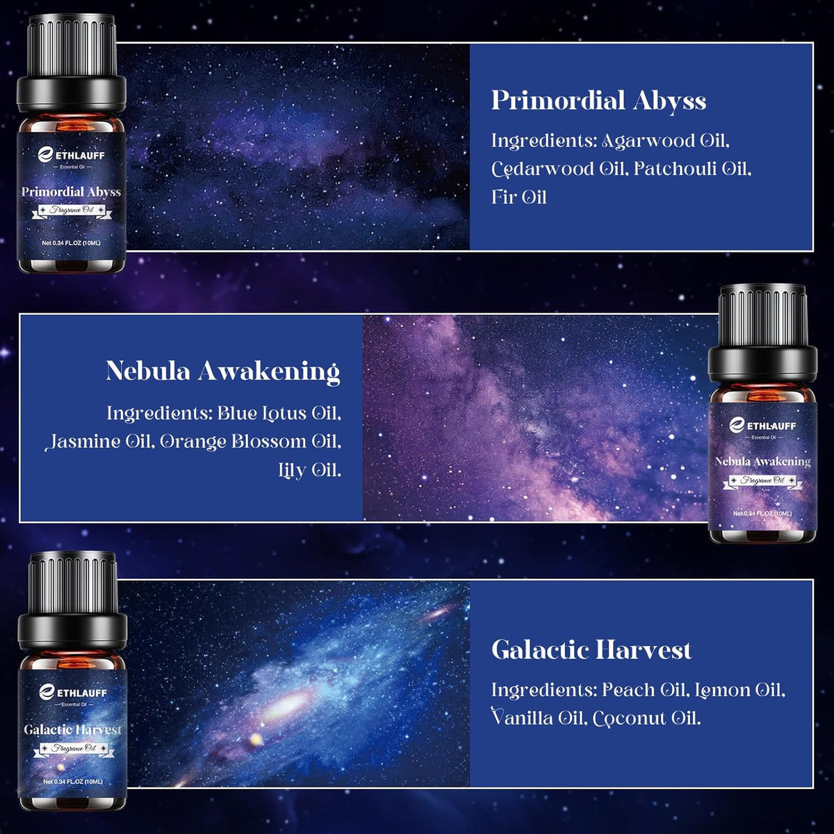Essential Oil Blends, Starry Spell Essential Oil Set for Diffusers for Home, Humidifiers, Candle