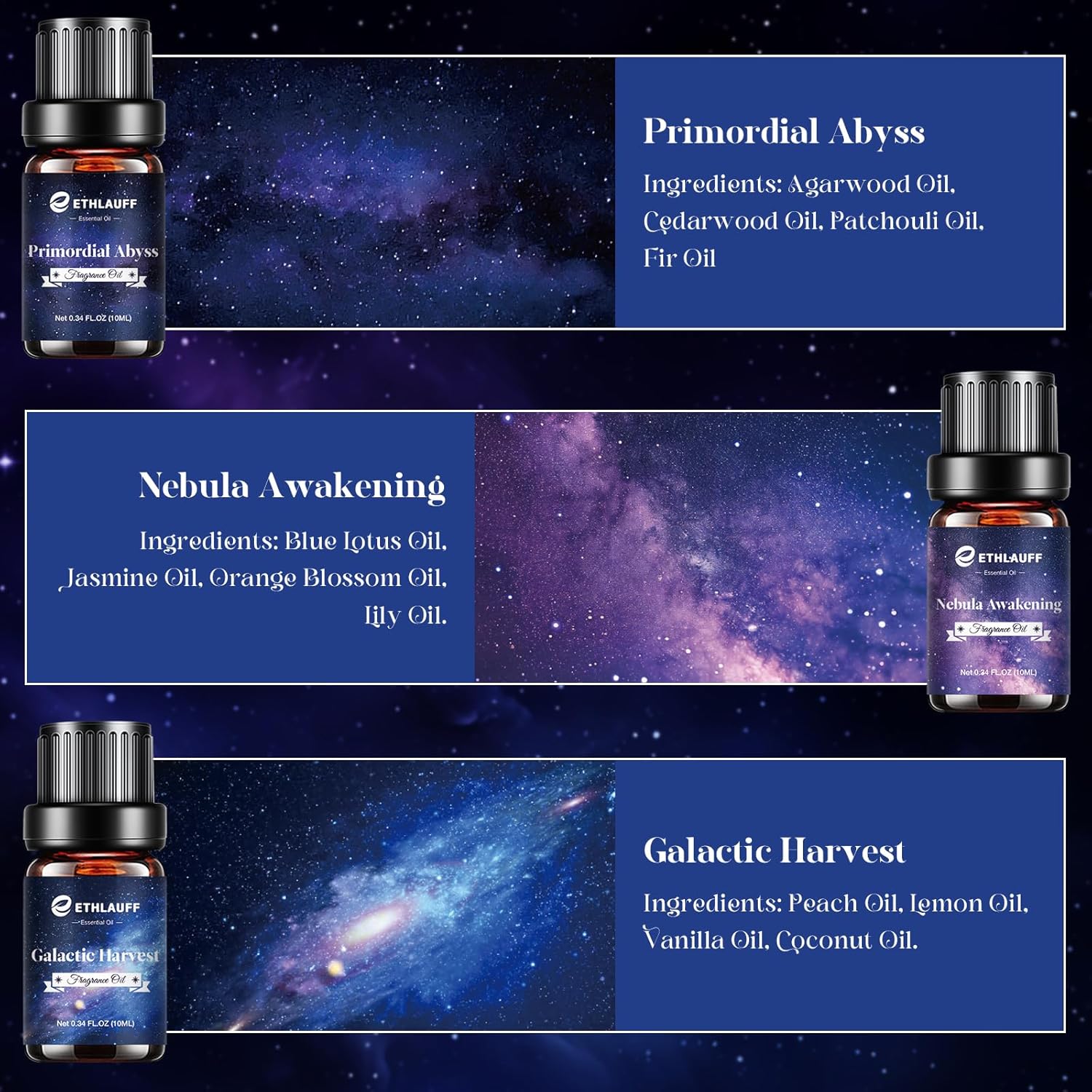 Essential Oil Blends, Starry Spell Essential Oil Set for Diffusers for Home, Humidifiers, Candle