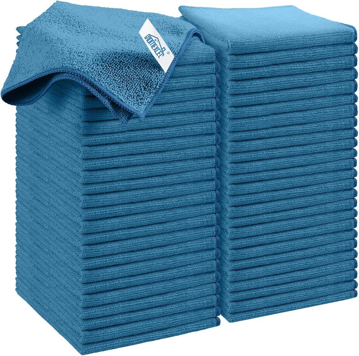 HOMEXCEL Navy Blue Microfiber Cleaning Cloth, 50 Pack Cleaning Towels for Kitchen, Lint Scratch