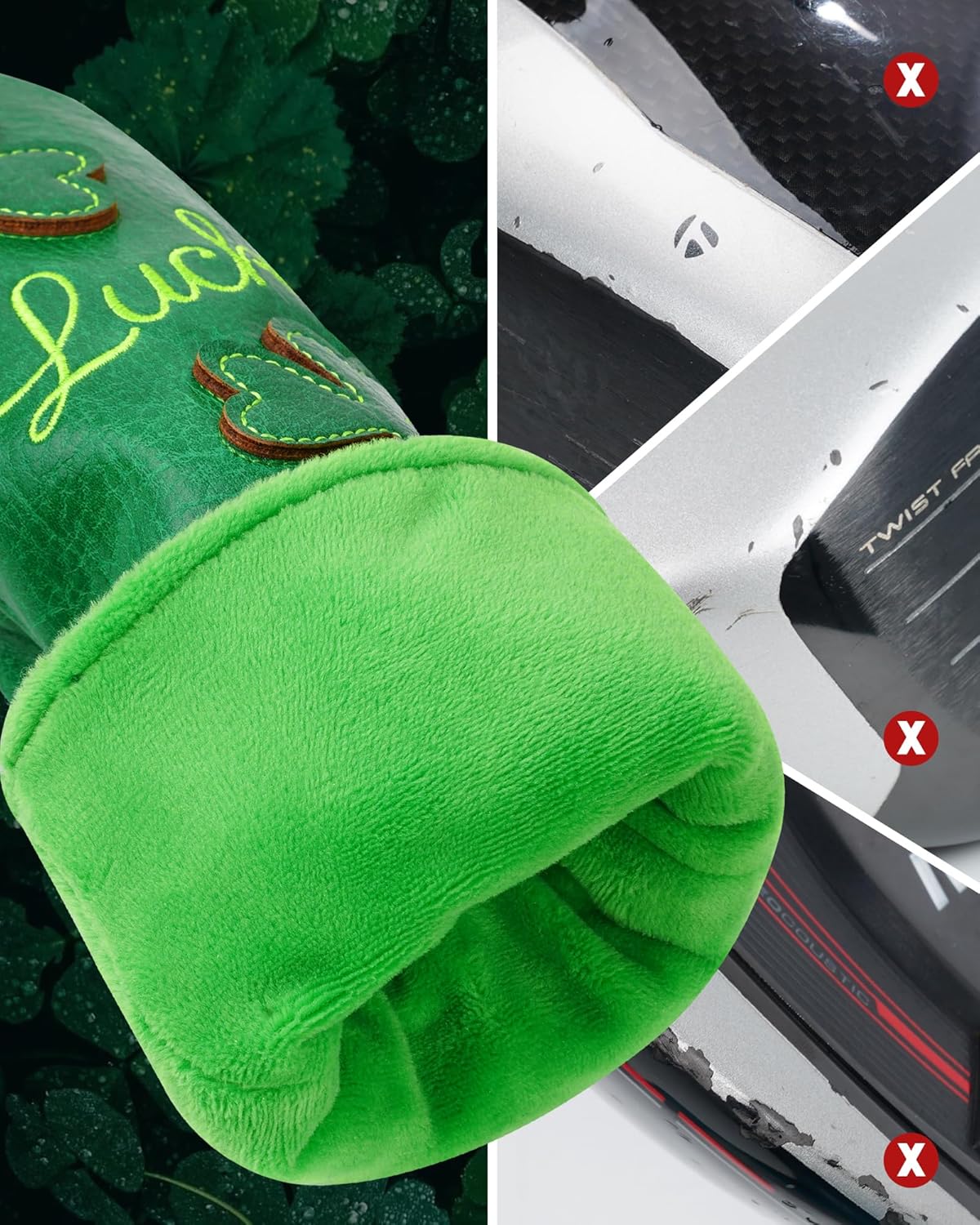 Golf Headcovers Golf Club Head Covers Four Leaf Clover Good Luck Charm - Clover Style Premium