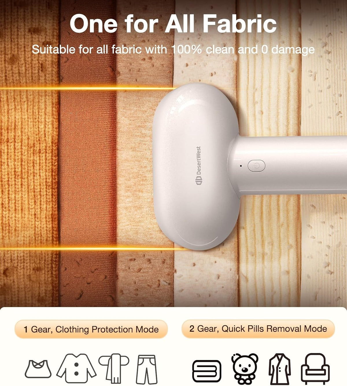 DesertWest Fabric Shaver, 2000mah Rechargable Lint Remover, Lint Shavers to Remove Pilling, Sweater