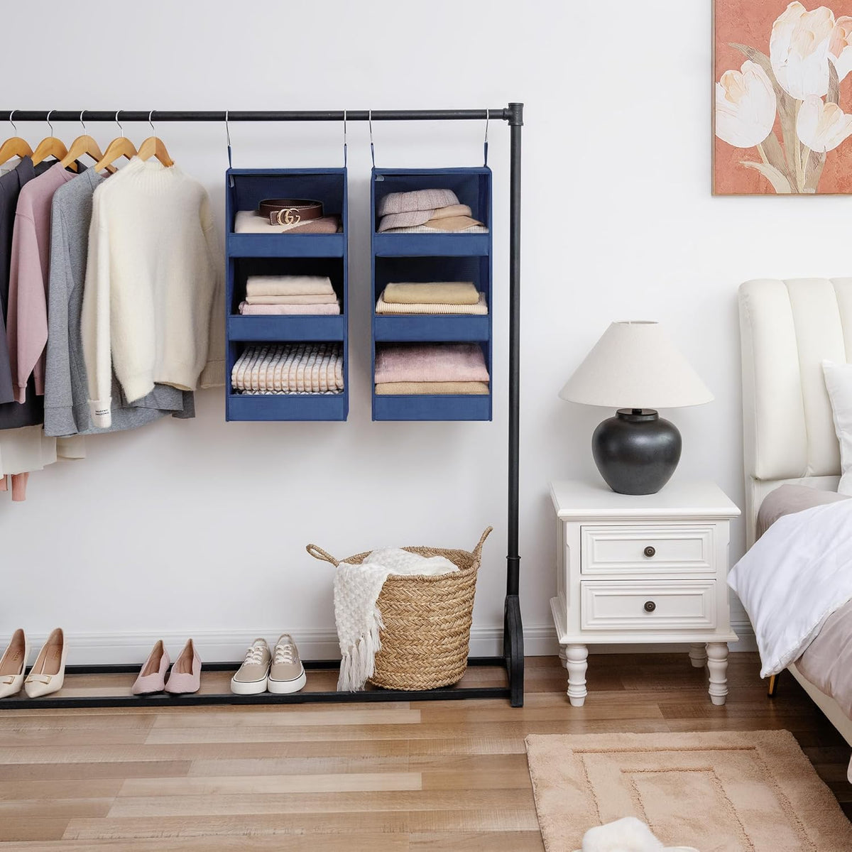 GRANNY SAYS 3-Shelf Closet Organizers and Storage, Foldable Hanging Closet Organizer, Closet