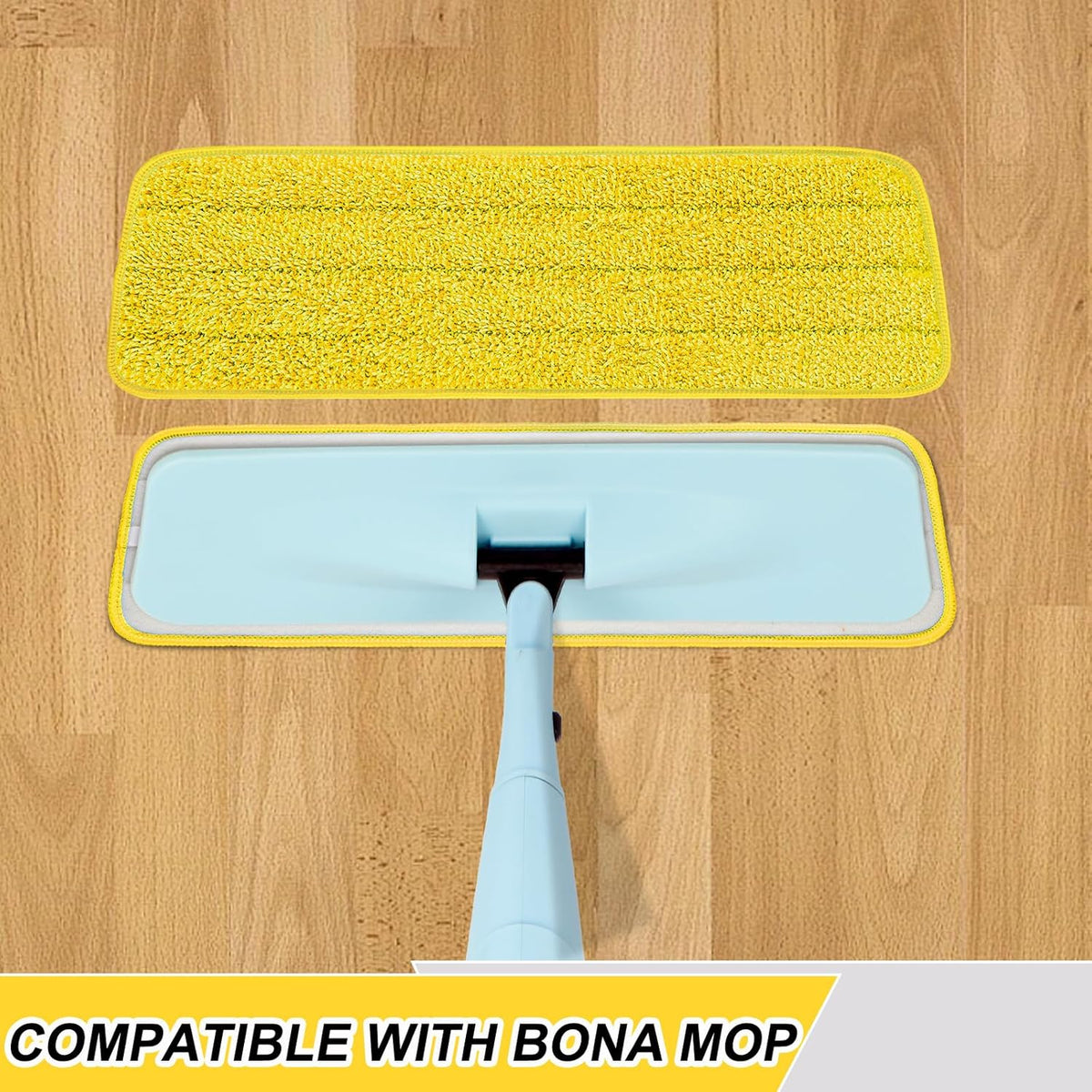 16.5 inch Reusable Mop Pads Microfiber Spray Mop Replacement Heads for Wet/Dry Mops Compatible with