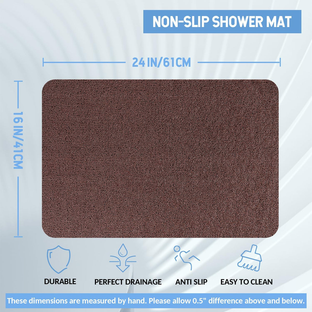 Non-Slip Bathtub Mat, 2 Pack Anti Slip Shower Mat, Fast Drying Bathtub Mats, Foot Scrubber Mat