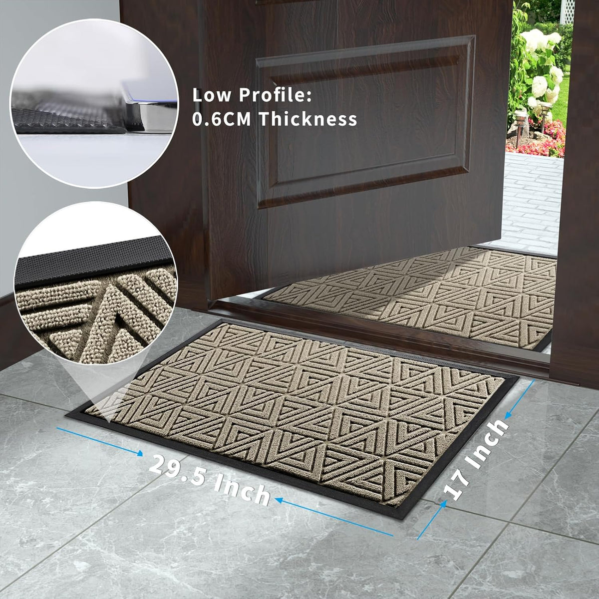 Yimobra Outdoor Mats for Front Door 29.5x17, All-Weather Waterproof Non-Slip Outdoor Door Mat