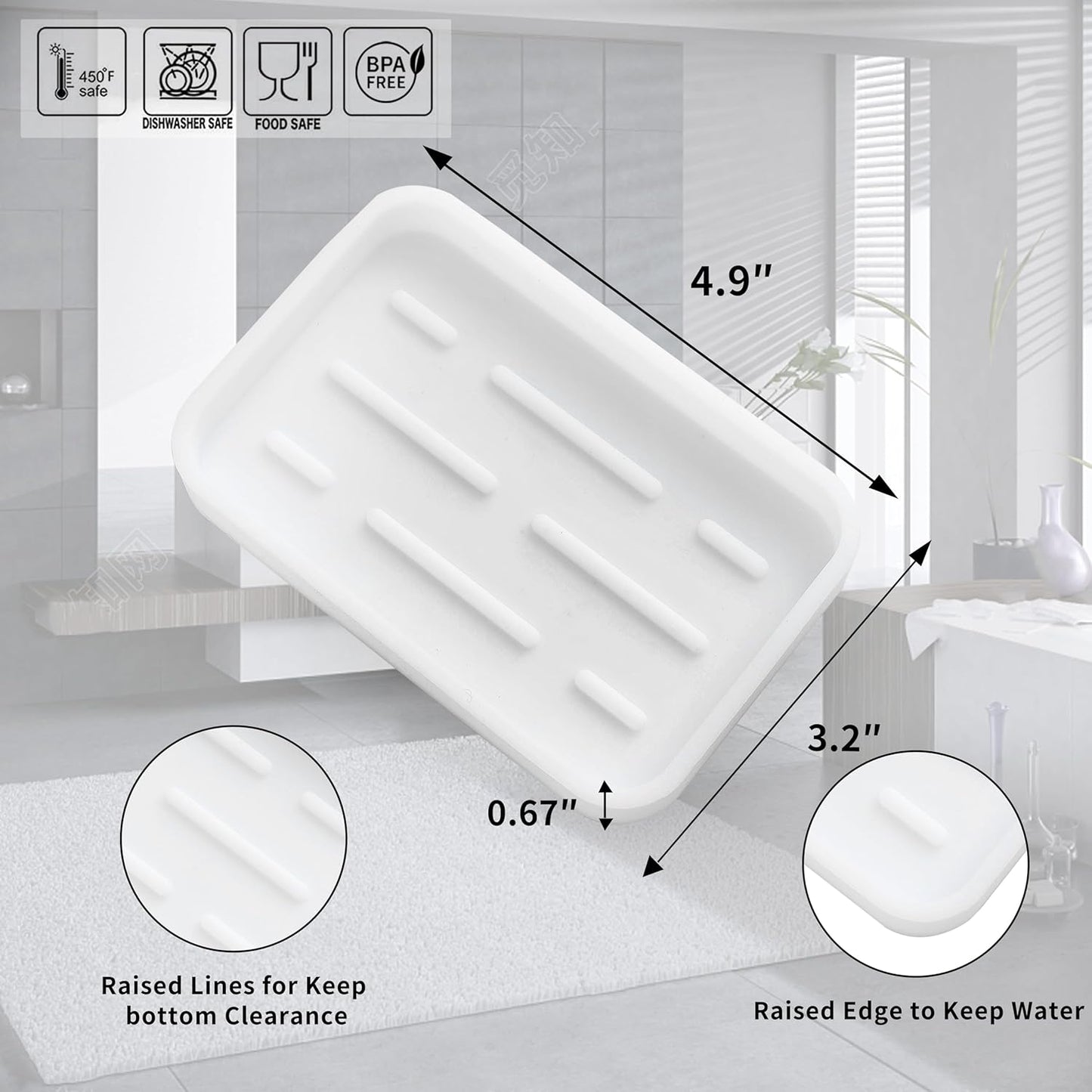 Silicone Kitchen Sink Organizer Tray for Multiple Usage,Easy Clean Sponges Holder for Kitchen
