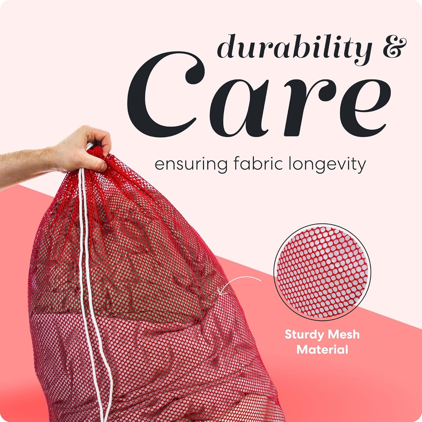 Handy Laundry Mesh XL Laundry Bag - Durable, Machine Washable with Secure Drawstring Closure