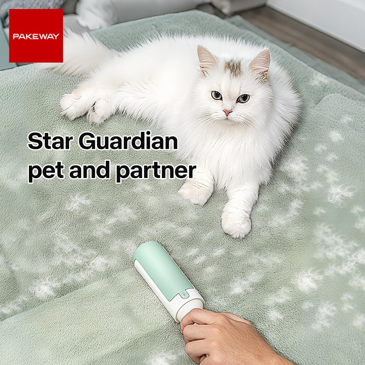 PAKEWAY 2 Pack Pet Hair Removal Tool, Reusable Dog & Cat Fur Remover with Comfy Non-Slip Handle