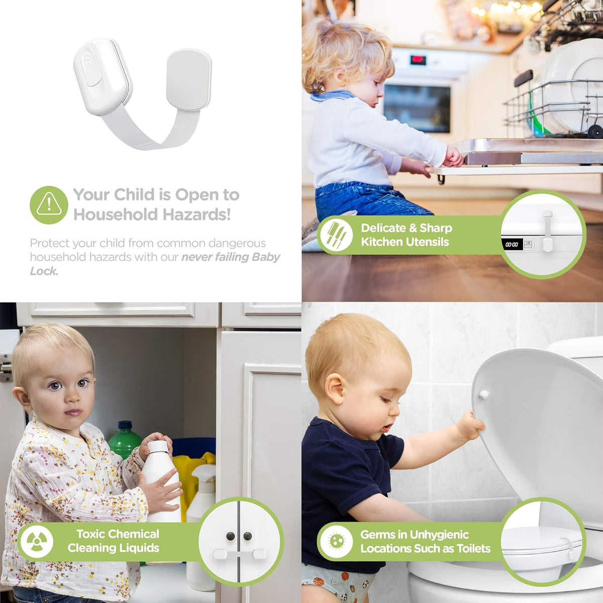Baby Proofing Child Safety Locks (2 Pack) by Skyla Homes - The Safest, Quickest and Easiest 3M