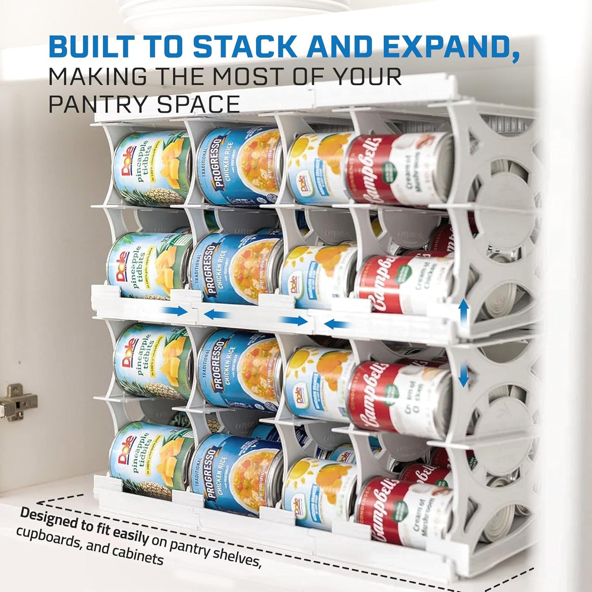 Shelf Reliance Cansolidator Pantry - 1-Pack Can Organizer for Pantry, Stackable Soda Can Storage