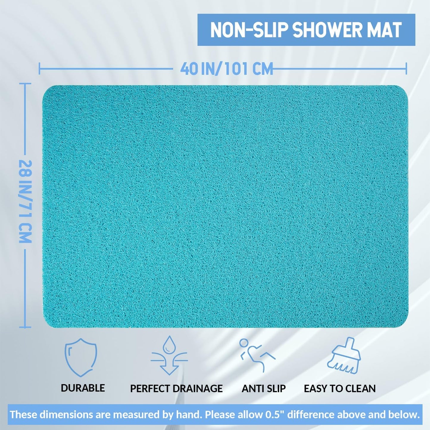 Non-Slip Bathtub Mat, Anti Slip Shower Mat, Fast Drying Bathtub Mats, Foot Scrubber Mat, Anti Slip
