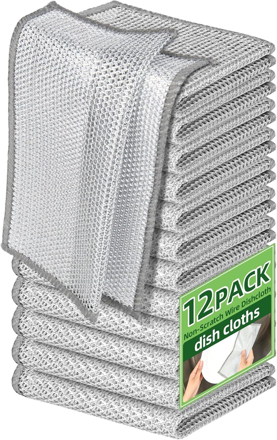 Non Scratch Wire Dishcloth, Wire dishwashing rag,Steel Wool Scrubber，Scrubs & Cleans for Dishes