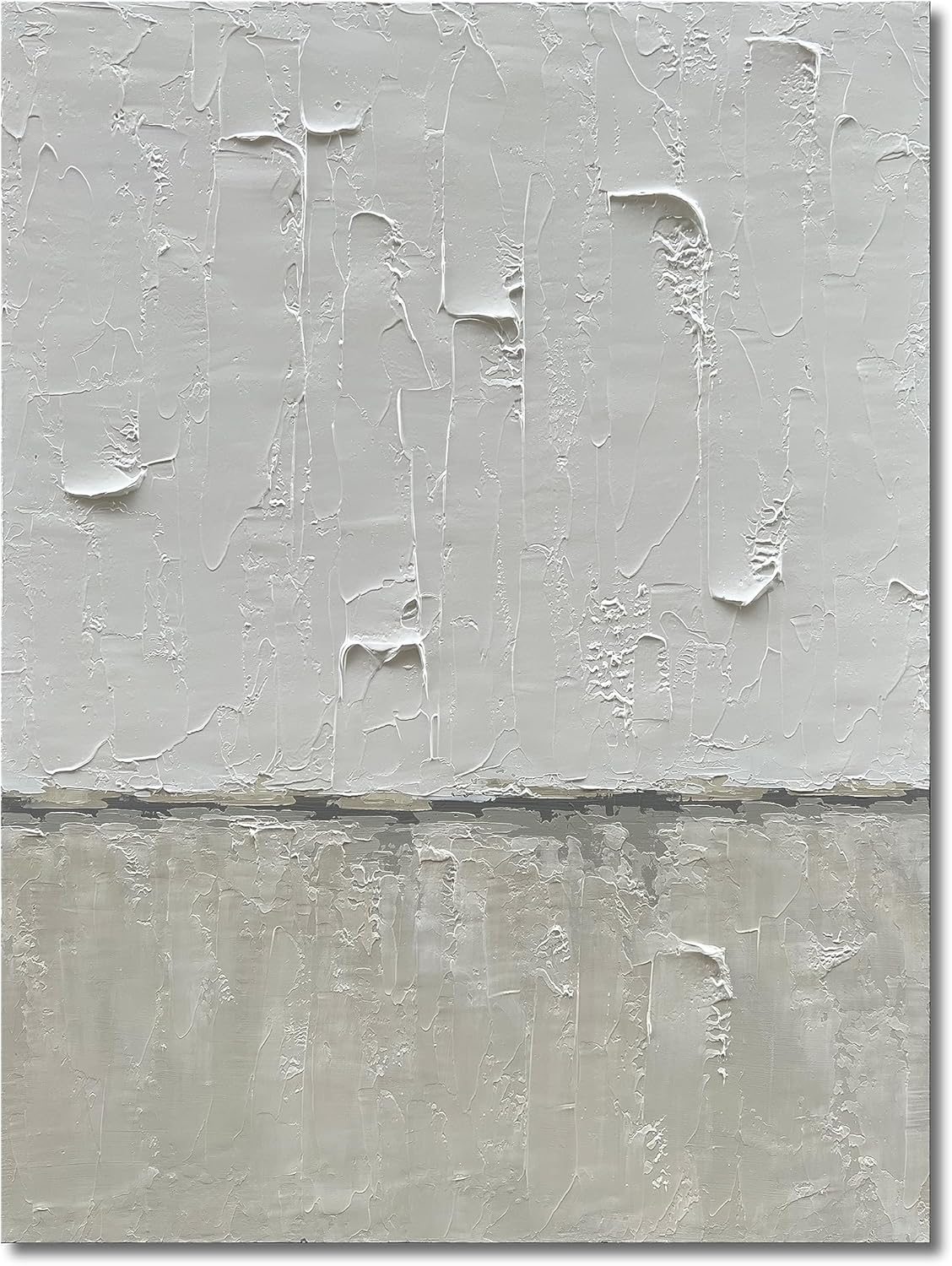 NANKAI Hand Painted Grey and White art Canvas Paintings Minimalist Abstract Oil Painting Wall Art