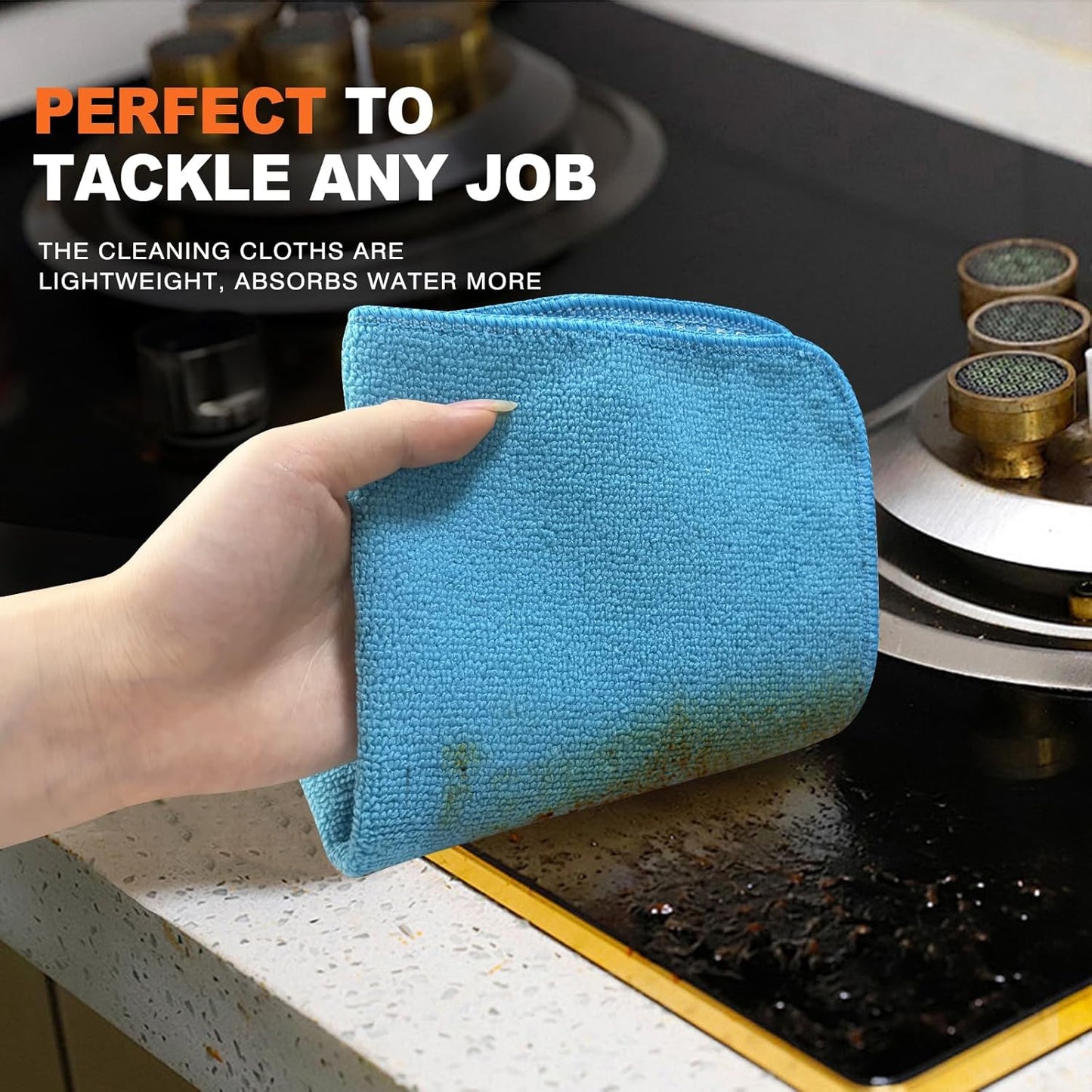 KinHwa Kitchen Washcloths for Dishes Absorbent Microfiber Dish Cloths Quick Dry Dish Rags with Poly