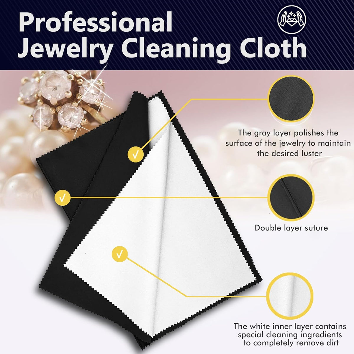 XIAOXINGYUN 10 PCS Silver polishing Cloth,Jewelry Cleaning Cloth for Sterling Silver, Multi-Layer