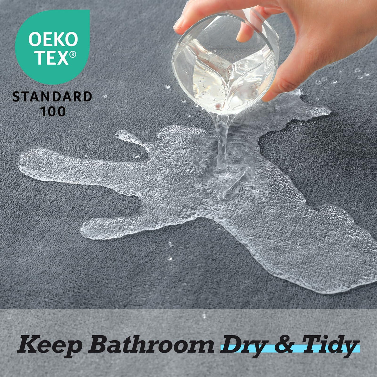 HUXMEYSON Bathroom Rugs Sets 3 Piece, Non-Slip & Quick Dry Bath Mat Set, Ultra Soft Velvet Bath