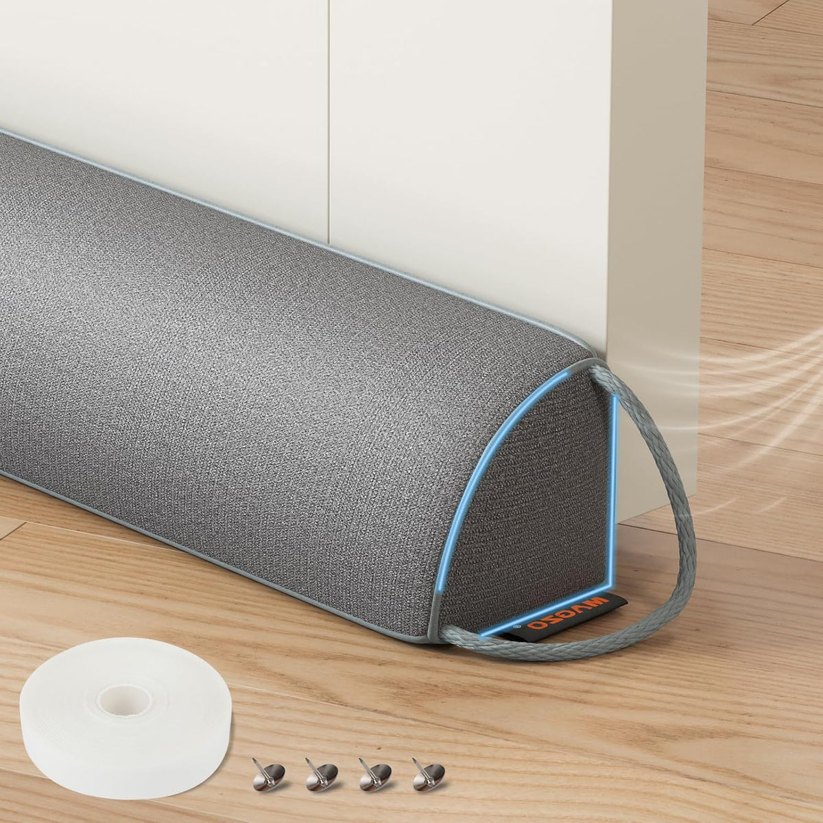 MAGZO Door Draft Stopper 36 Inches, Weighted Triangular Door Snake for Winter Noise Blocker with