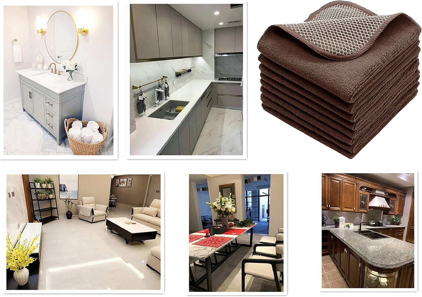 Microfiber Dish Cloths Fast Drying Kitchen Cleaning Cloth Dish Rags Dust Cloths Ultra Absorbent