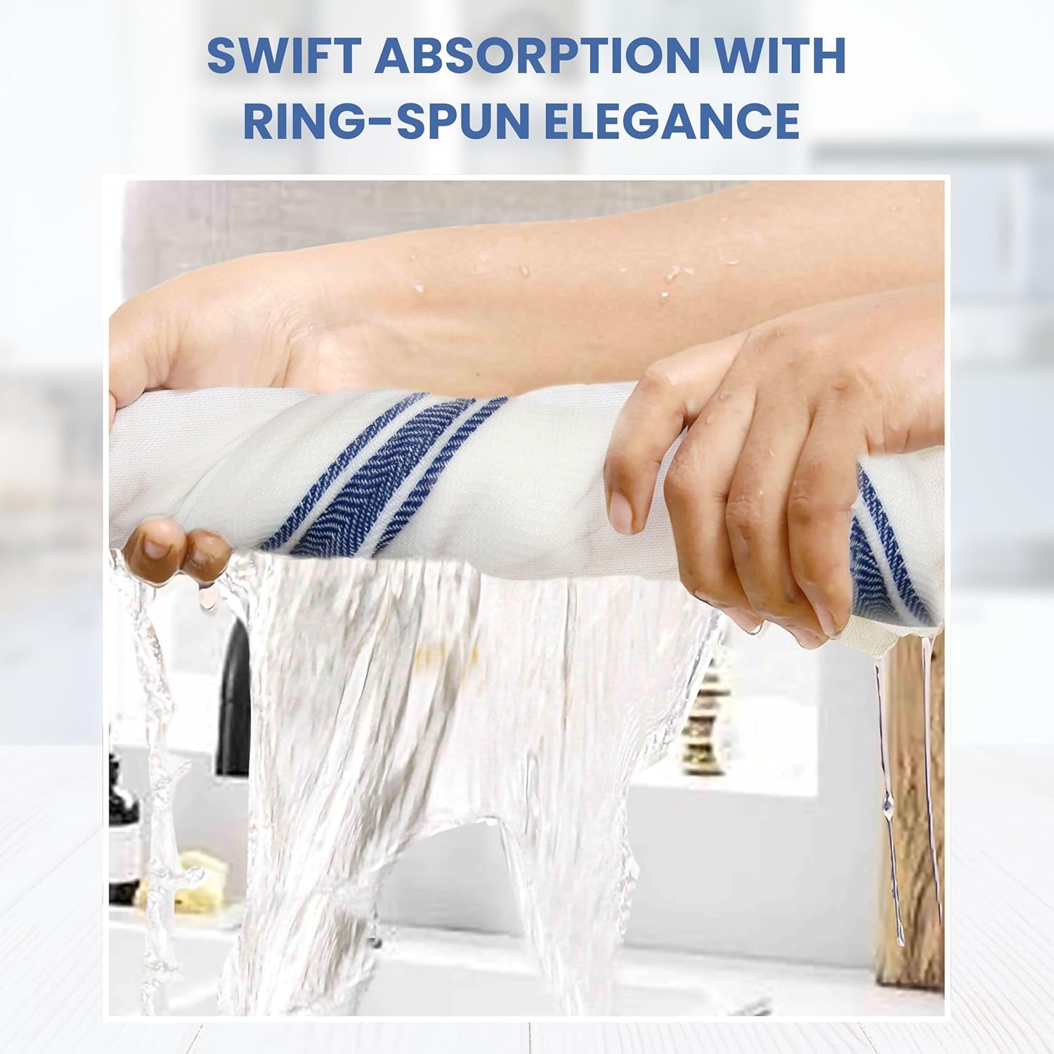 WHITEWRAP Kitchen Dish Towels for Kitchen, Highly Absorbent for Drying and Cleaning, Durable and