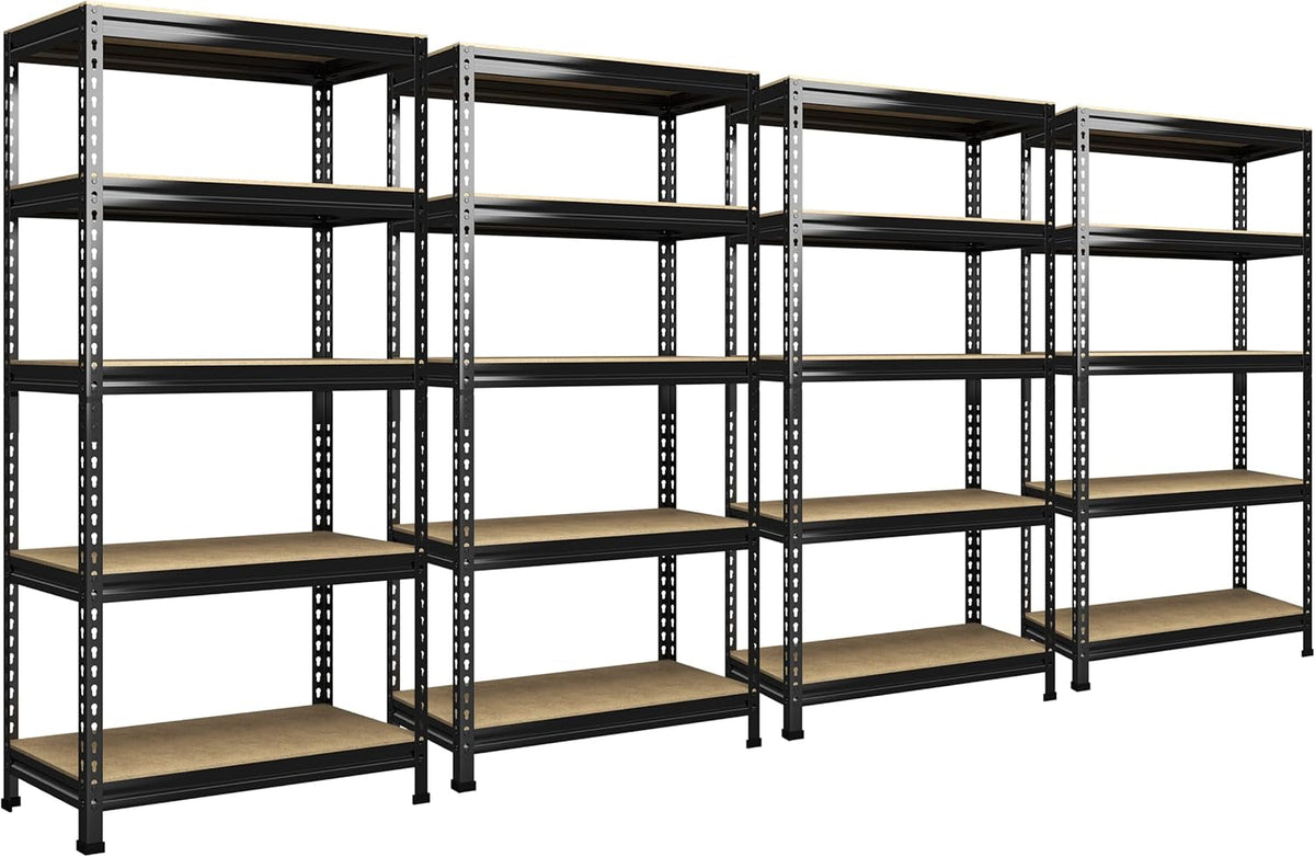 PrimeZone 32"W x 16"D x 63" H Storage Shelves - 4 Pack 5 Tier Adjustable Garage Storage Shelving
