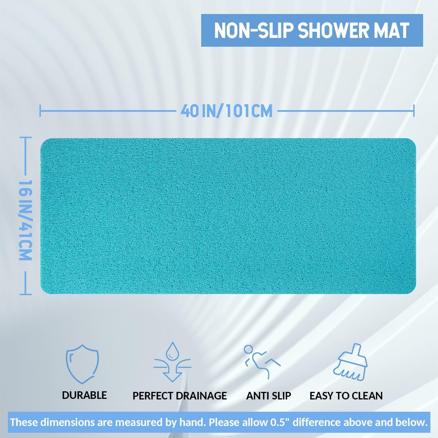 Non-Slip Bathtub Mat, Anti Slip Shower Mat, Fast Drying Bathtub Mats, Foot Scrubber Mat, Anti Slip