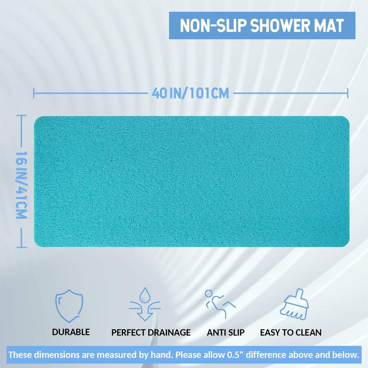 Non-Slip Bathtub Mat, Anti Slip Shower Mat, Fast Drying Bathtub Mats, Foot Scrubber Mat, Anti Slip