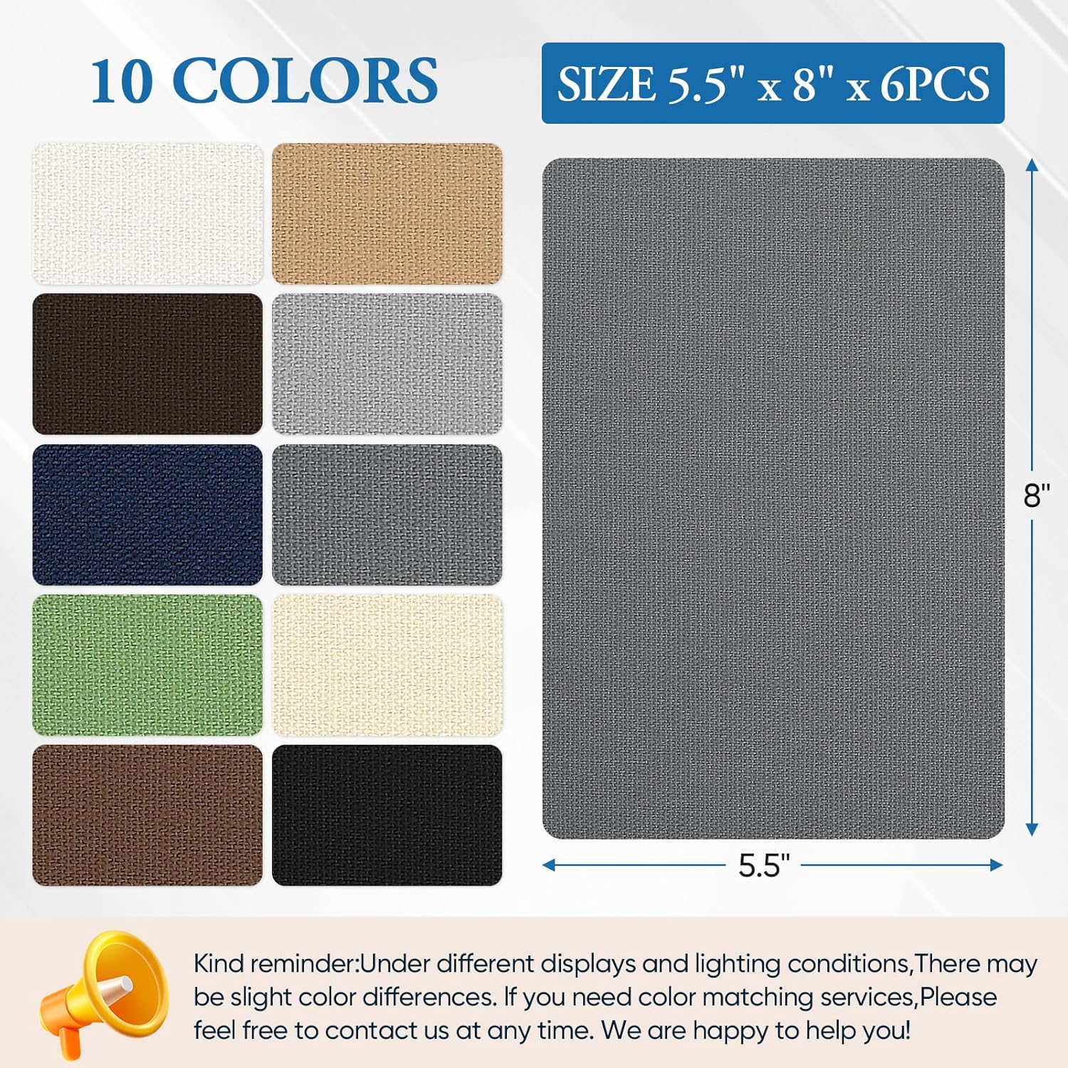 Canvas Patch 5.5 x 8 Inches 6Pcs Self-Adhesive Waterproof Canvas Patch Kit for Repairing