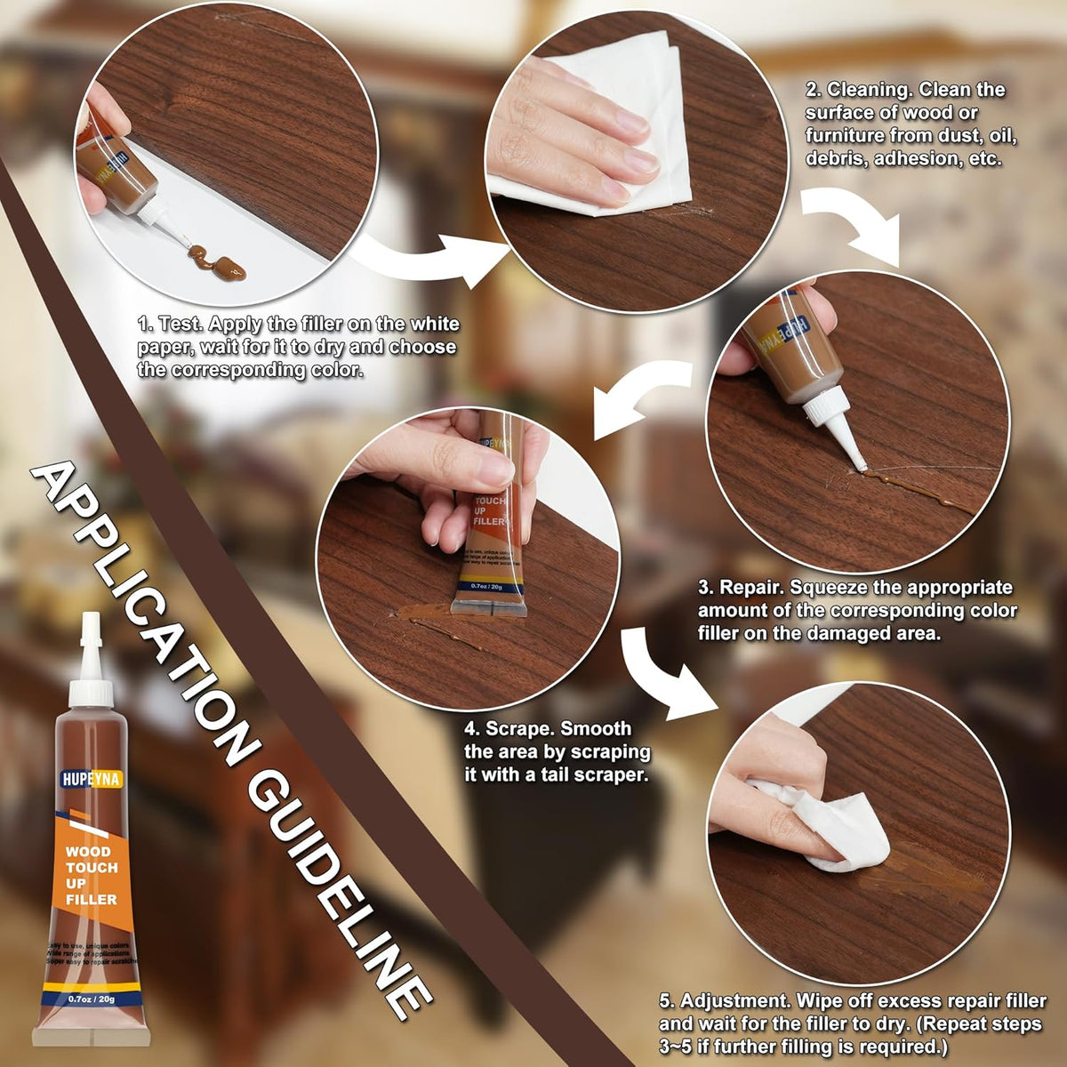 Wood Furniture Repair Kit, 12 Colors Wood Repair Kit, Wood Touch up Fillers, Repair Scratch