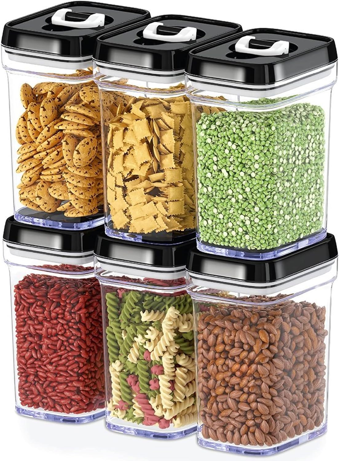 DWËLLZA KITCHEN Airtight Food Storage Containers with Lids – 6 Piece Set Air Tight Kitchen Storage