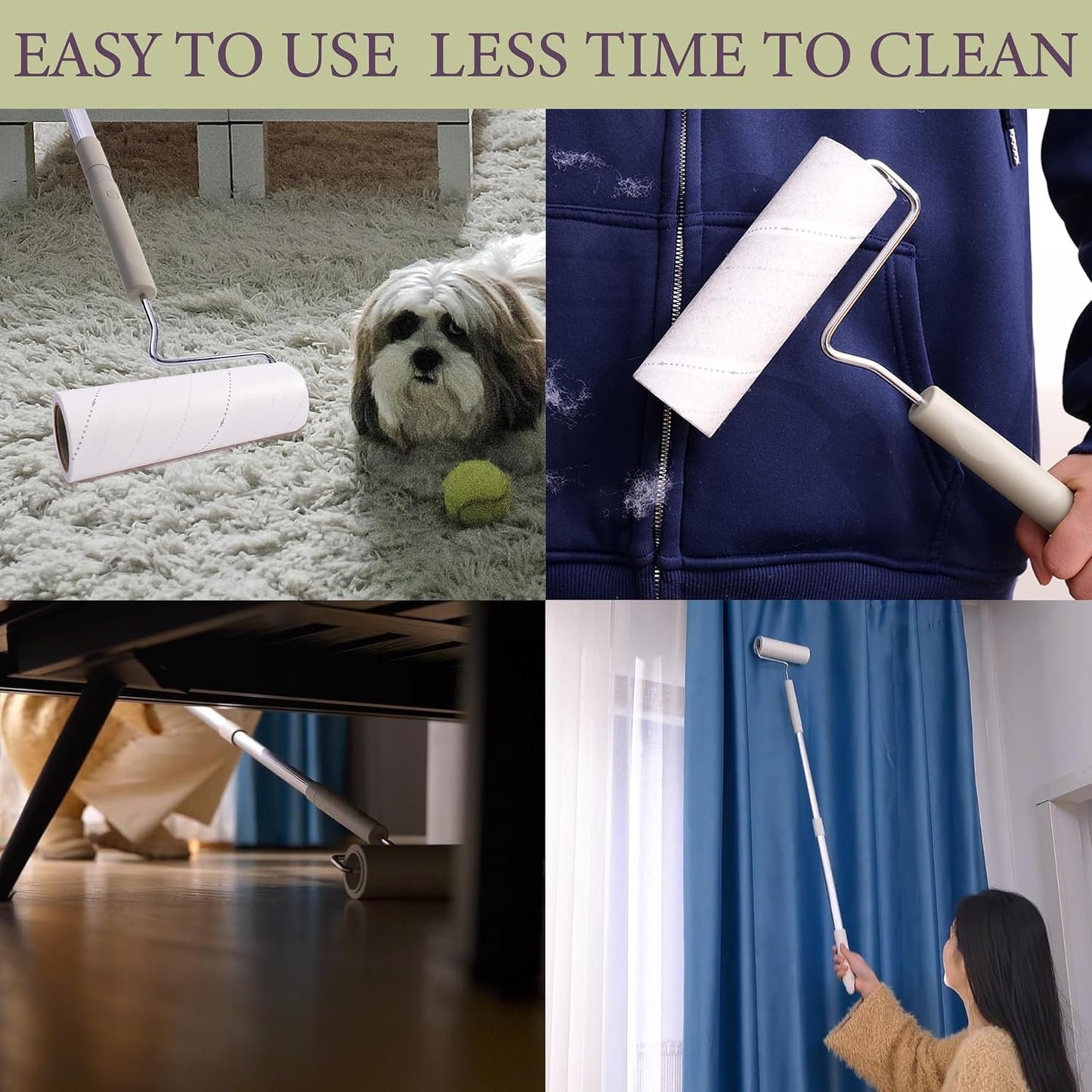 Large Lint Rollers for Pet Hair Extra Sticky,Cat Dog Hair Remover Laundry Clothes Carpet